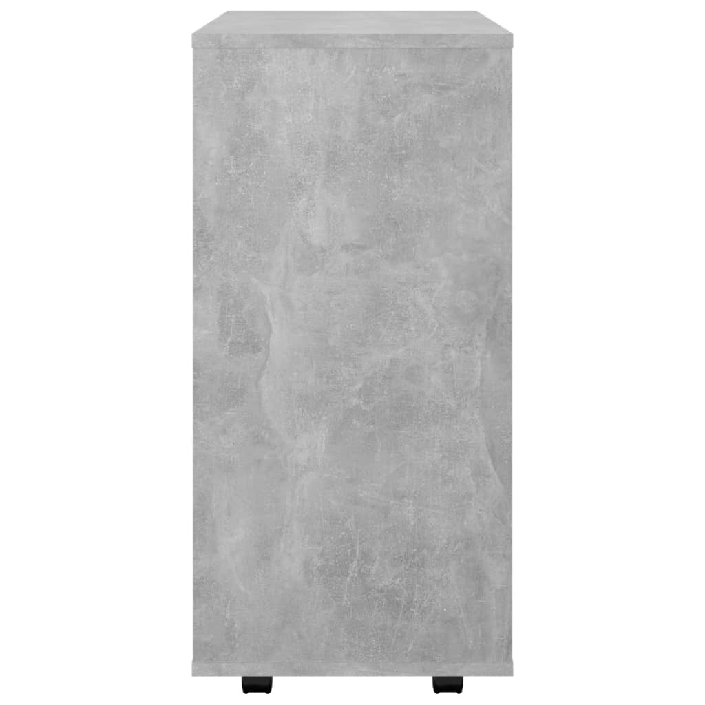 vidaXL betonszürke forgácslap kerekes szekrény 60 x 35 x 75 cm