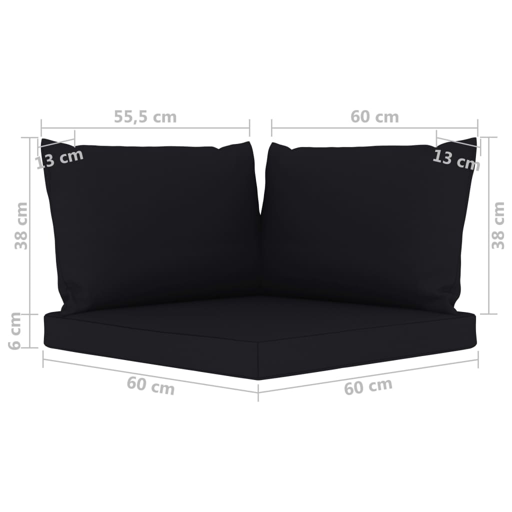 vidaXL négyszemélyes kerti kanapé fekete párnákkal