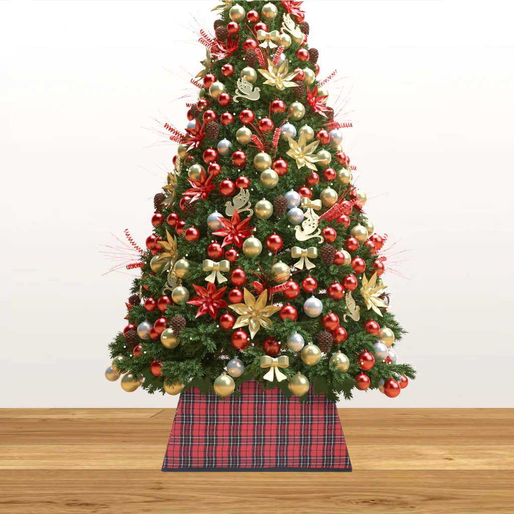 vidaXL piros-fekete karácsonyfatalp-takaró 48 x 48 x 25 cm