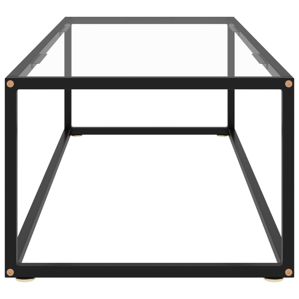 vidaXL fekete dohányzóasztal edzett üveggel 120 x 50 x 35 cm