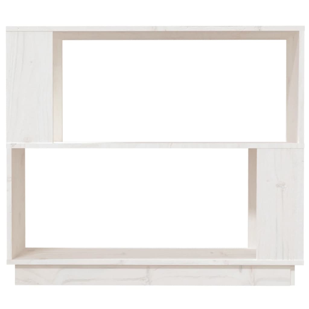 vidaXL fehér tömör fenyőfa könyvszekrény/térelválasztó 80 x 25 x 70 cm