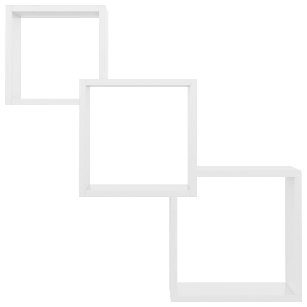 vidaXL fehér kocka alakú szerelt fa fali polcok 68x15x68 cm