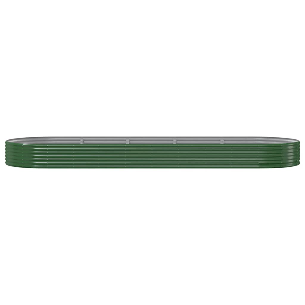 vidaXL zöld porszórt acél kerti magaságyás 450x140x36 cm