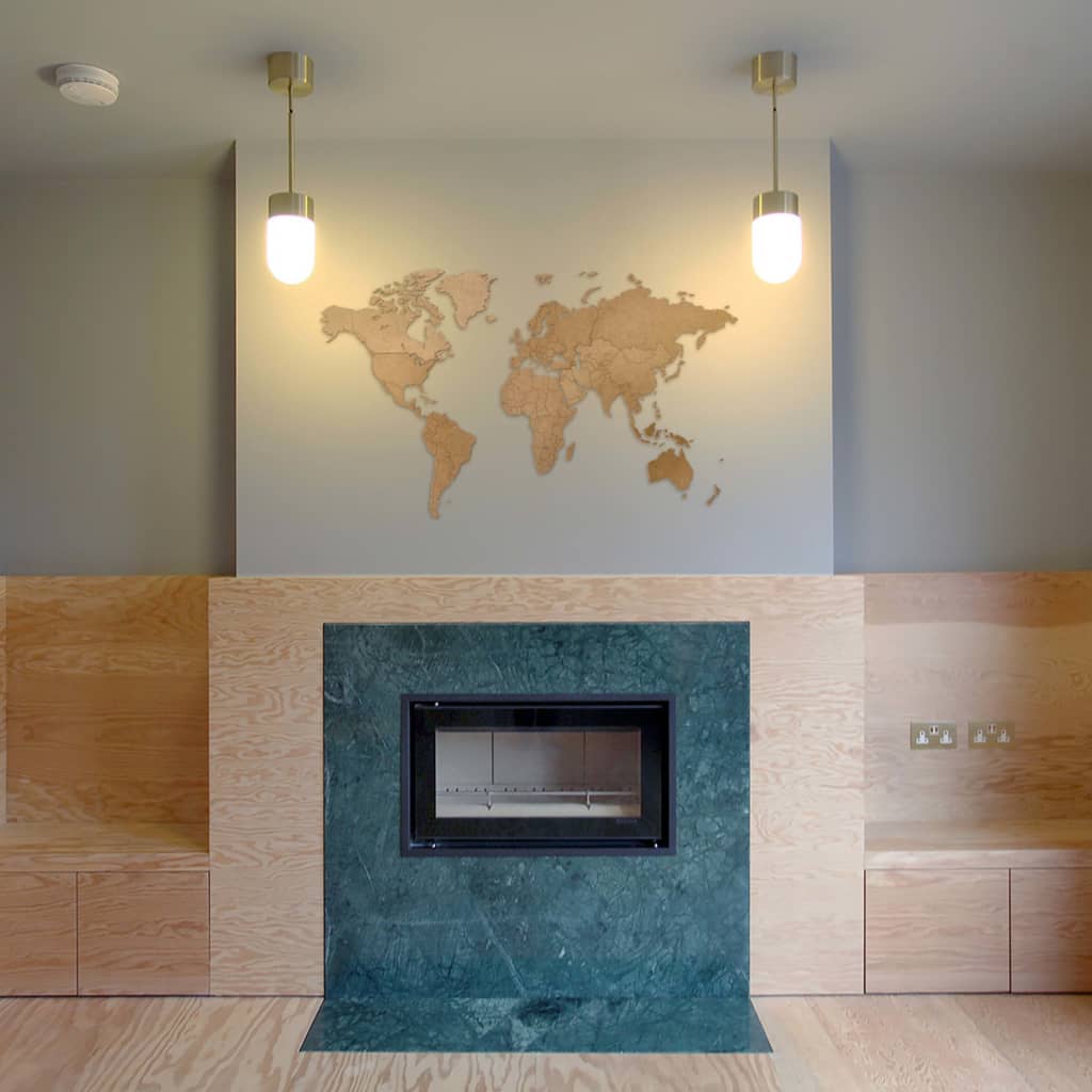 MiMi Innovations Luxury barna világtérkép fali dekoráció 130 x 78 cm