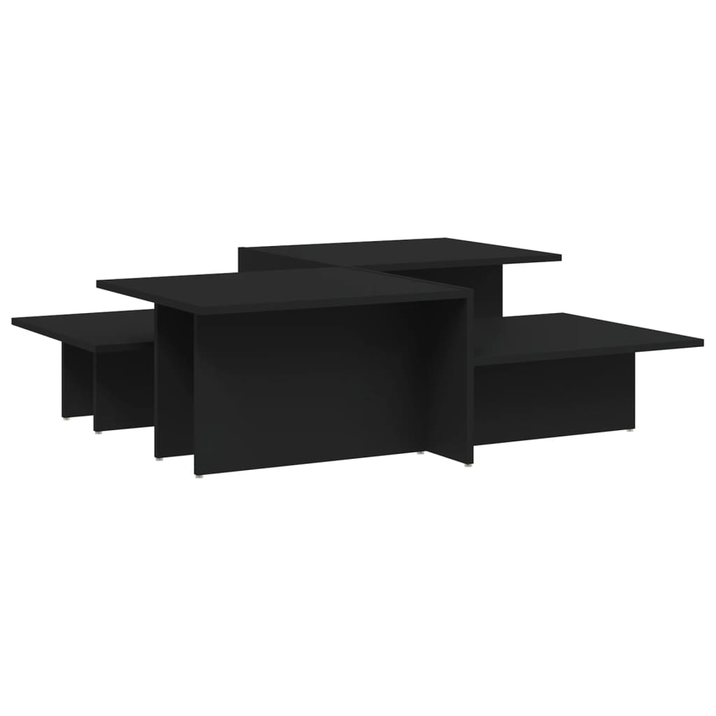 vidaXL 2 db fekete szerelt fa dohányzóasztal
