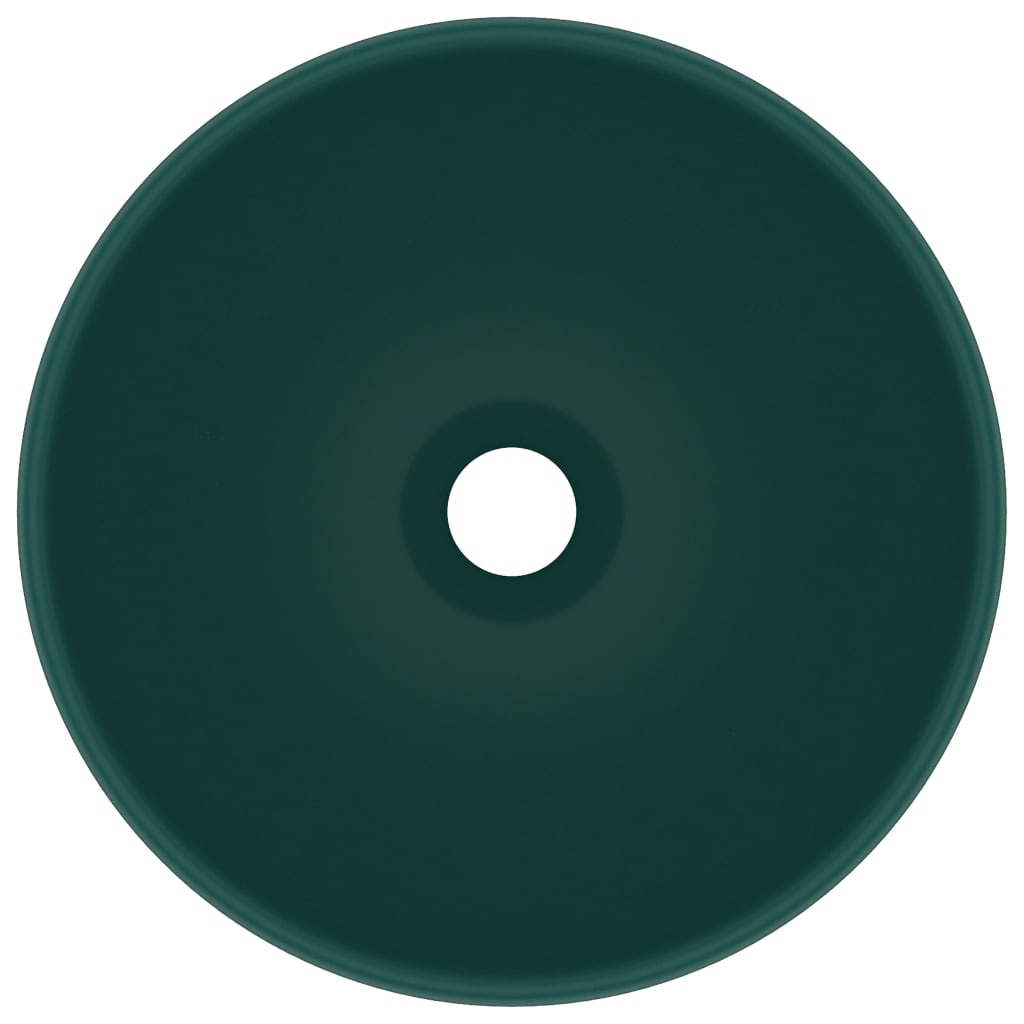 vidaXL kerek matt sötétzöld kerámia luxus mosdókagyló 32,5 x 14 cm