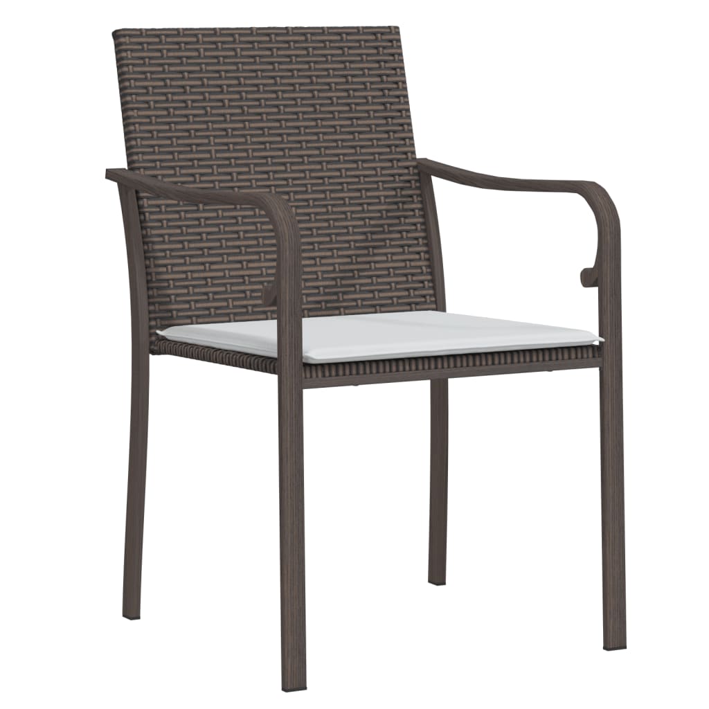 vidaXL 6 db barna polyrattan kerti szék párnával 56x59x84 cm