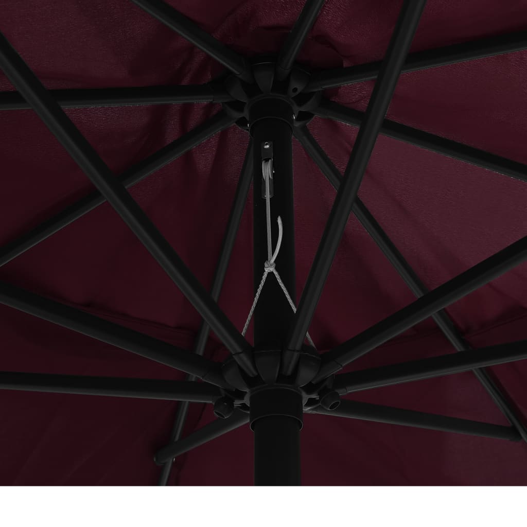vidaXL bordó kültéri napernyő fémrúddal 400 cm