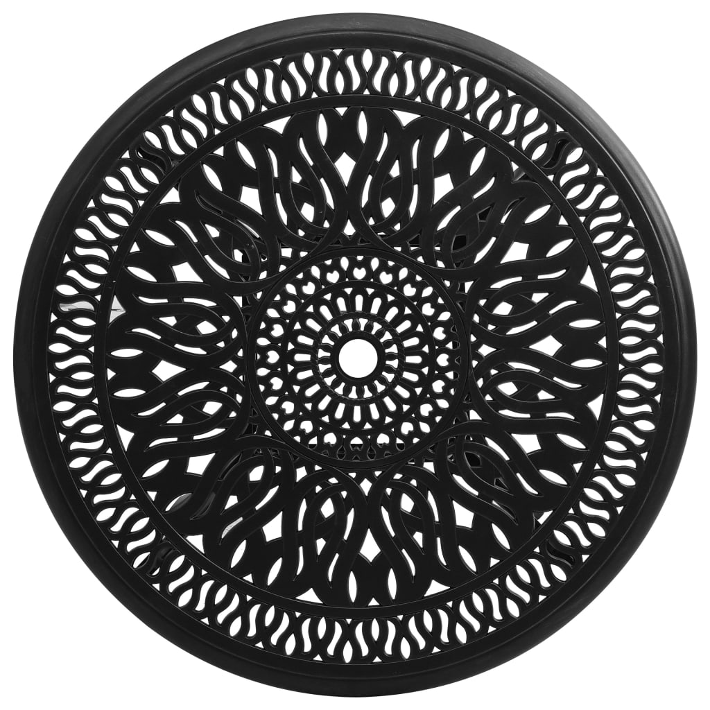 vidaXL fekete öntött alumínium kerti asztal 90 x 90 x 74 cm