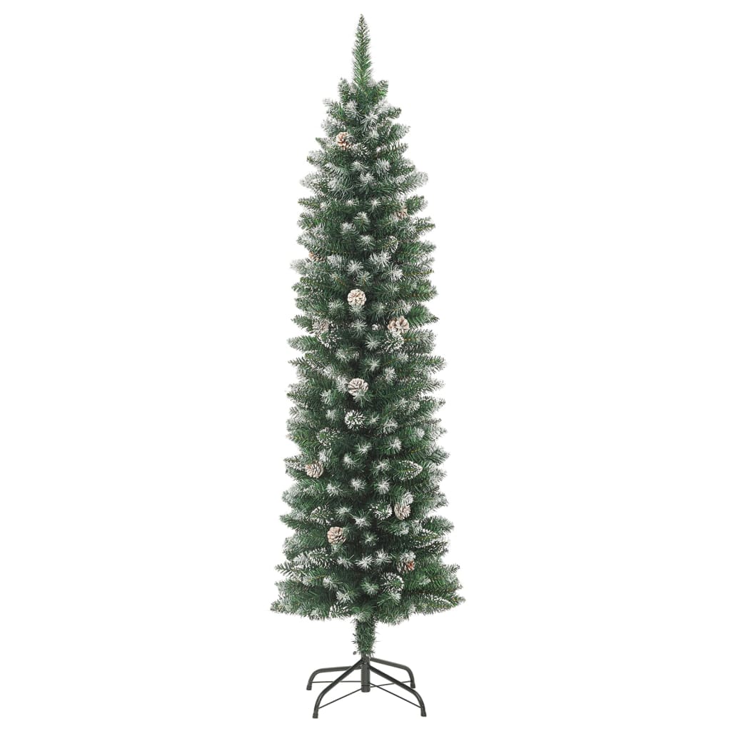vidaXL vékony PVC műkarácsonyfa állvánnyal 180 cm