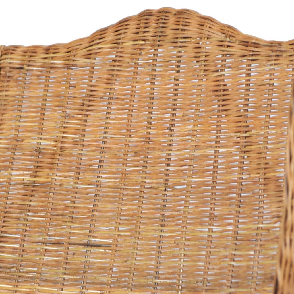 vidaXL világosbarna természetes rattan és vászon kanapé párnával