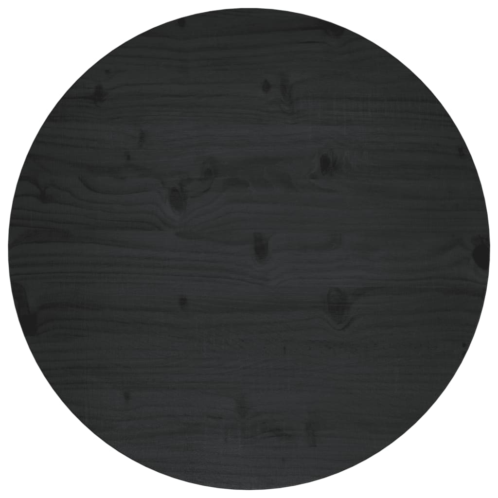 vidaXL fekete tömör fenyőfa asztallap Ø60 x 2,5 cm