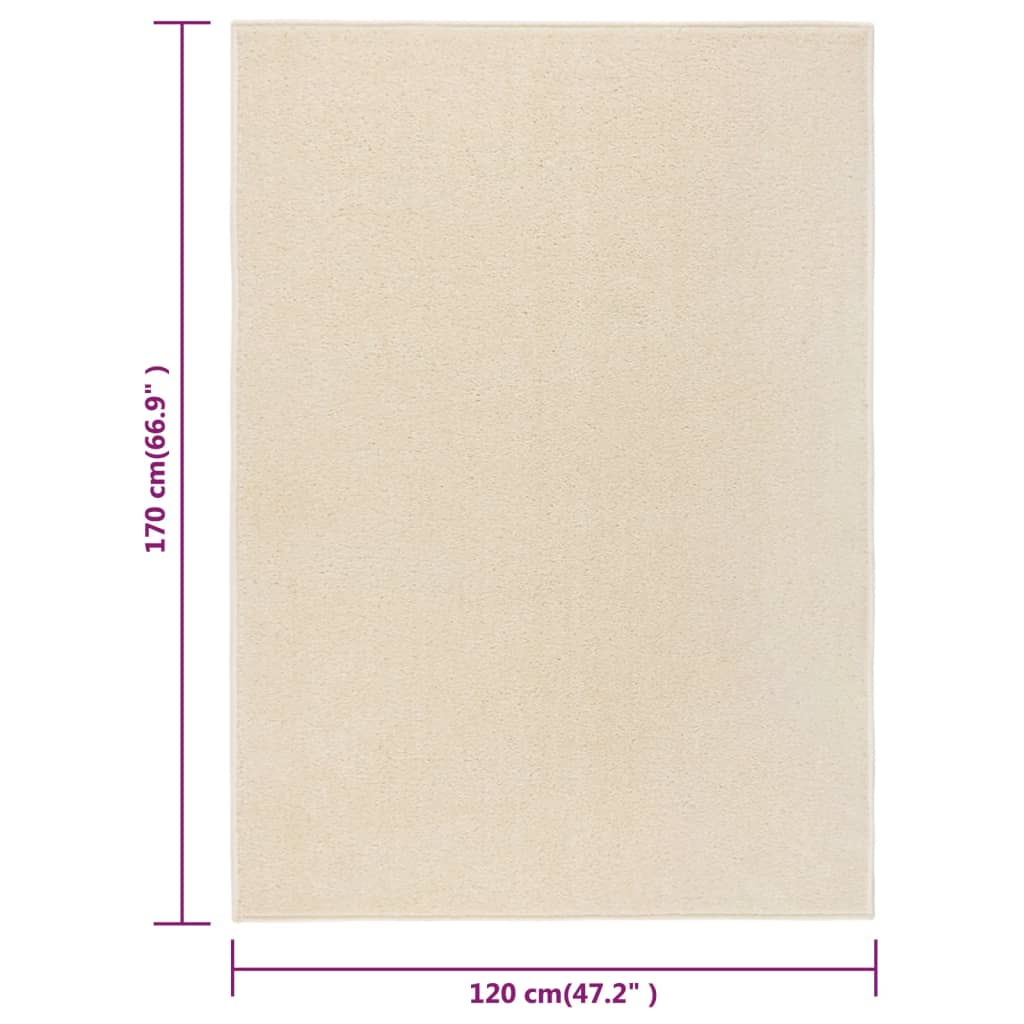 vidaXL krémszínű rövid szálú szőnyeg 120 x 170 cm