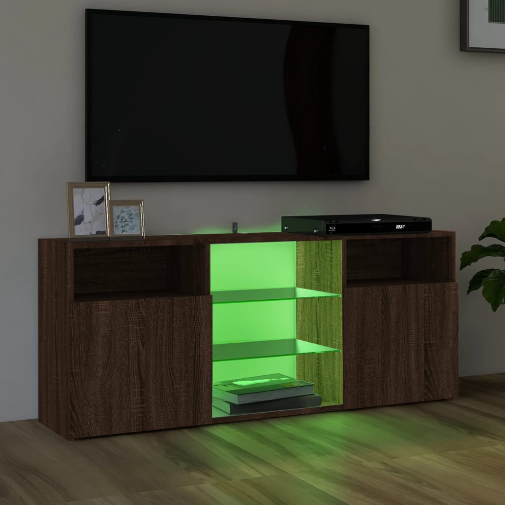 vidaXL barna tölgy színű LED-es TV-szekrény 120x30x50 cm