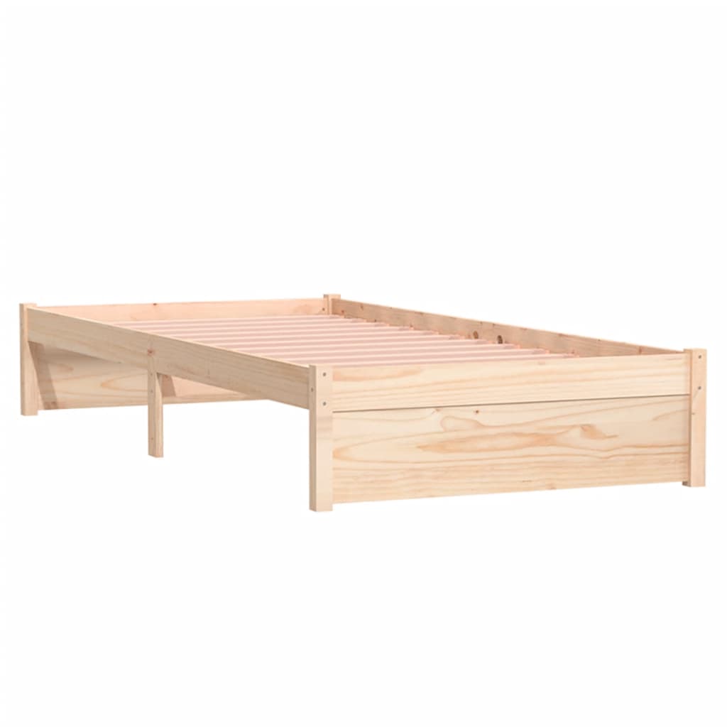 vidaXL Single tömör fa ágykeret 90 x 190 cm