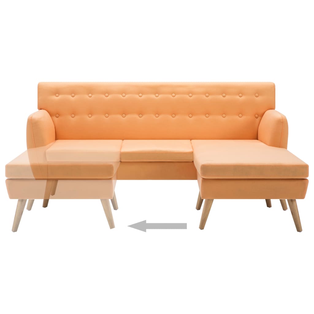 vidaXL L-alakú narancssárga szövet kanapé 171,5 x 138 x 81,5 cm