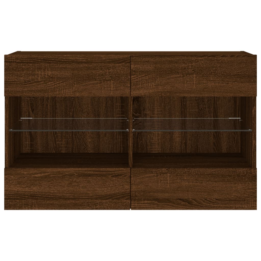 vidaXL barna tölgyszínű fali TV-szekrény LED-del 98,5x30x60,5 cm