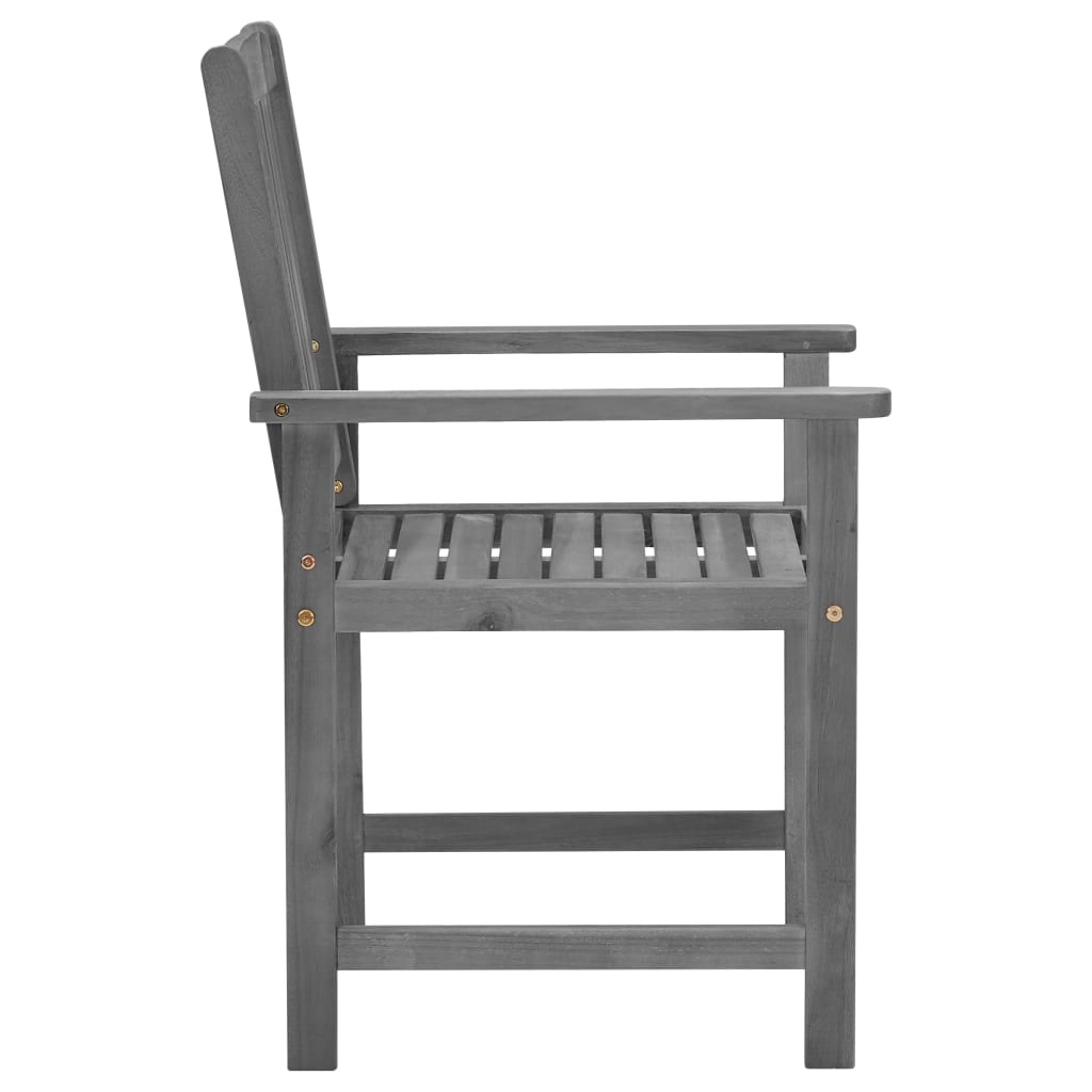 vidaXL 2 db szürke tömör akácfa kerti szék párnával