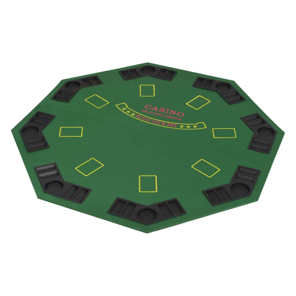 vidaXL 8 személyes, nyolcszögletes, zöld összecsukható pókerasztallap
