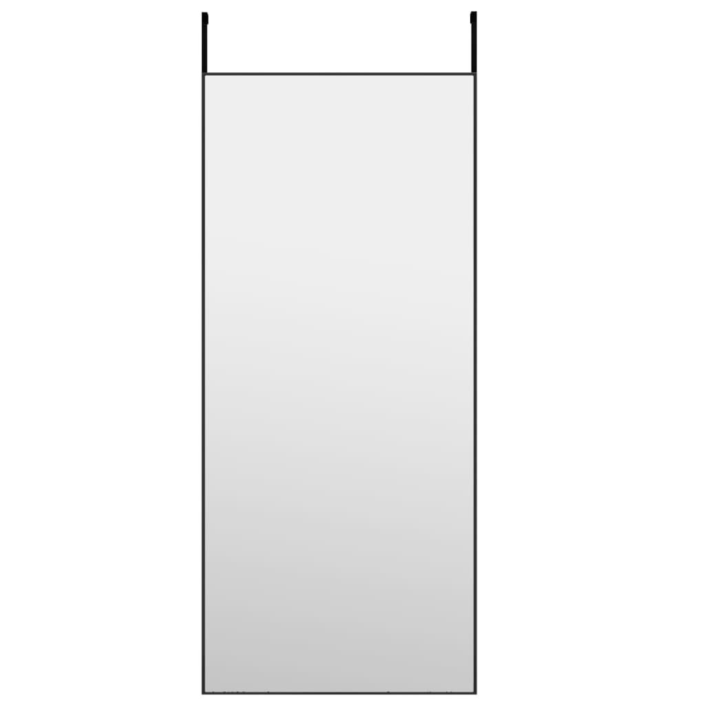 vidaXL fekete üveg és alumínium ajtótükör 40x100 cm