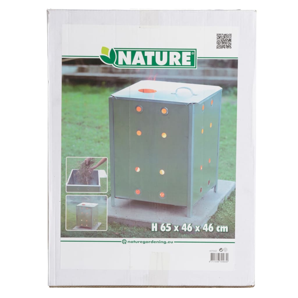 Nature négyzet alakú horganyzott acél kerti hulladékégető 46x46x65 cm