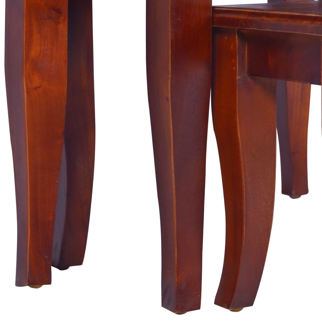 vidaXL 3 db klasszikus barna rakásolható tömör mahagónifa kisasztal