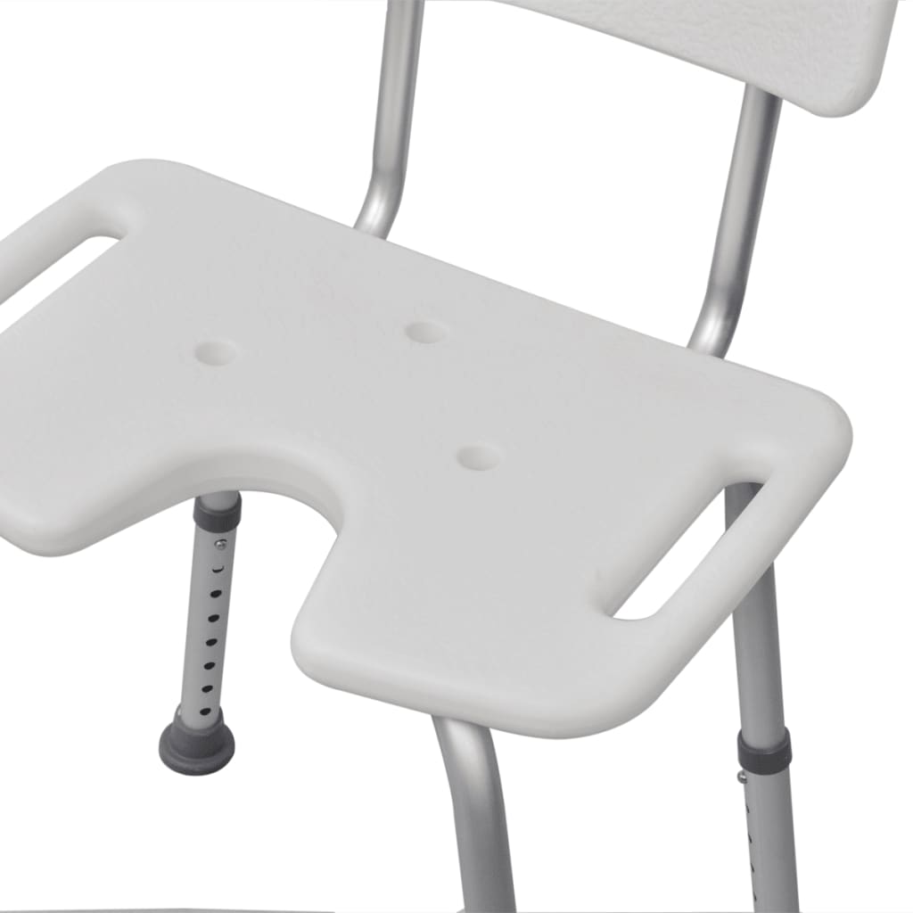 vidaXL alumínium tusoló szék fehér