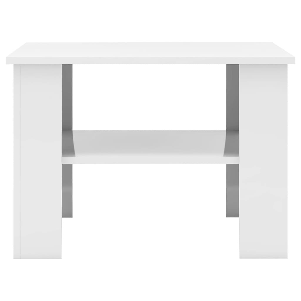 vidaXL magasfényű fehér forgácslap dohányzóasztal 60 x 60 x 42 cm