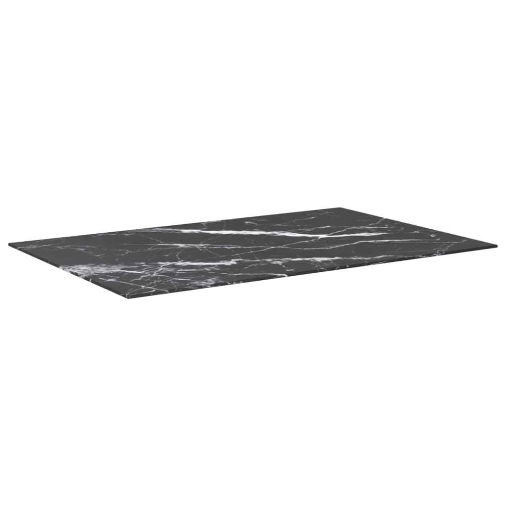 vidaXL fekete edzett üveg asztallap márványdizájnnal 100 x 62 cm 8 mm