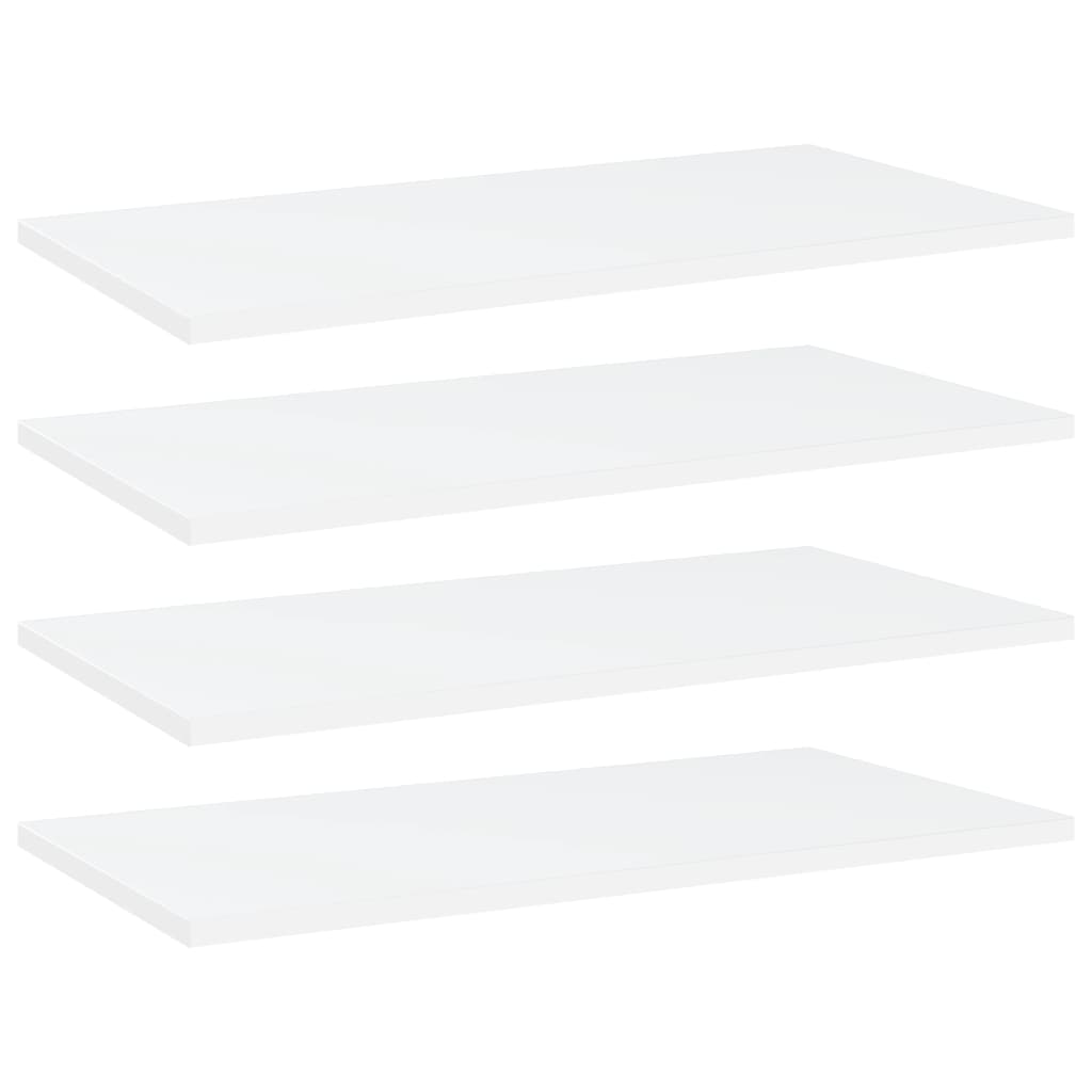 vidaXL 4 db fehér forgácslap könyvespolc 60 x 30 x 1,5 cm