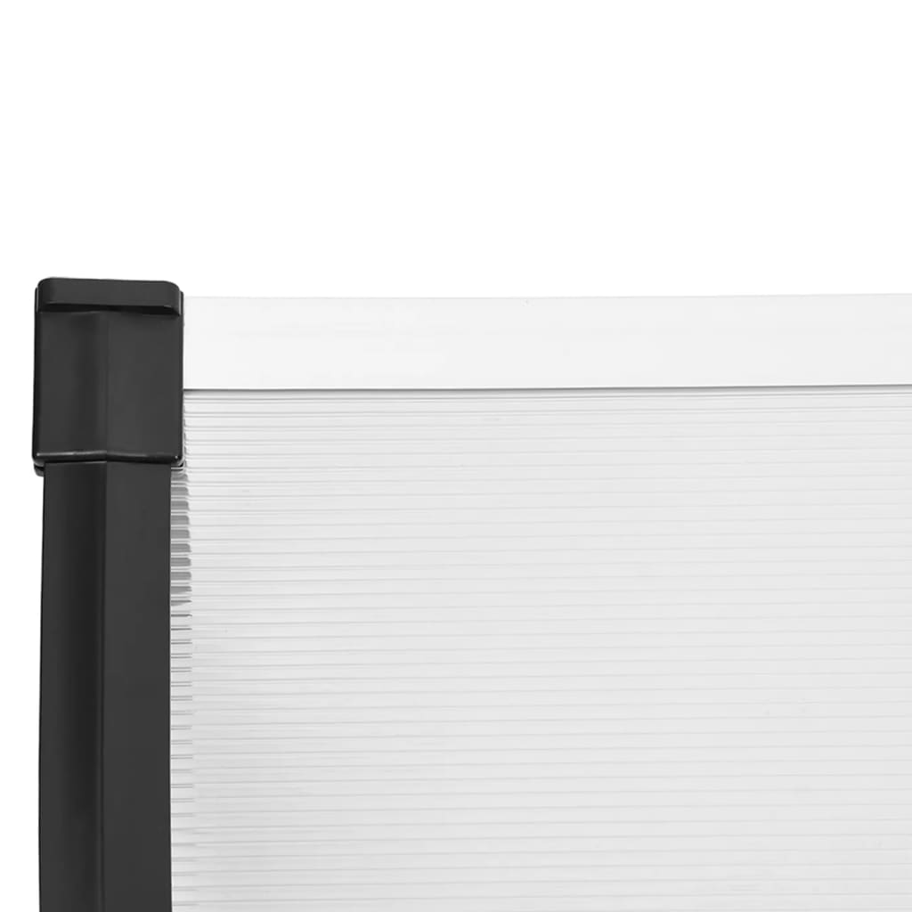 vidaXL fekete és átlátszó polikarbonát ajtóelőtető 152,5 x 90 cm