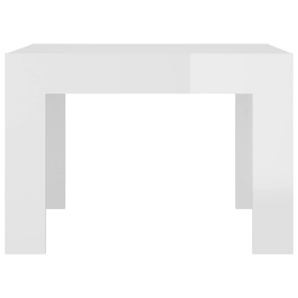 vidaXL magasfényű fehér forgácslap dohányzóasztal 50 x 50 x 35 cm