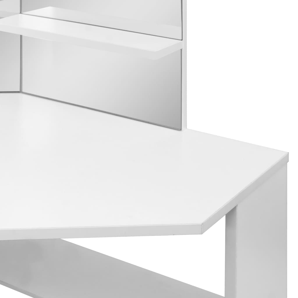 vidaXL fehér sarok fésülködőasztal kozmetikai asztal sminkasztal