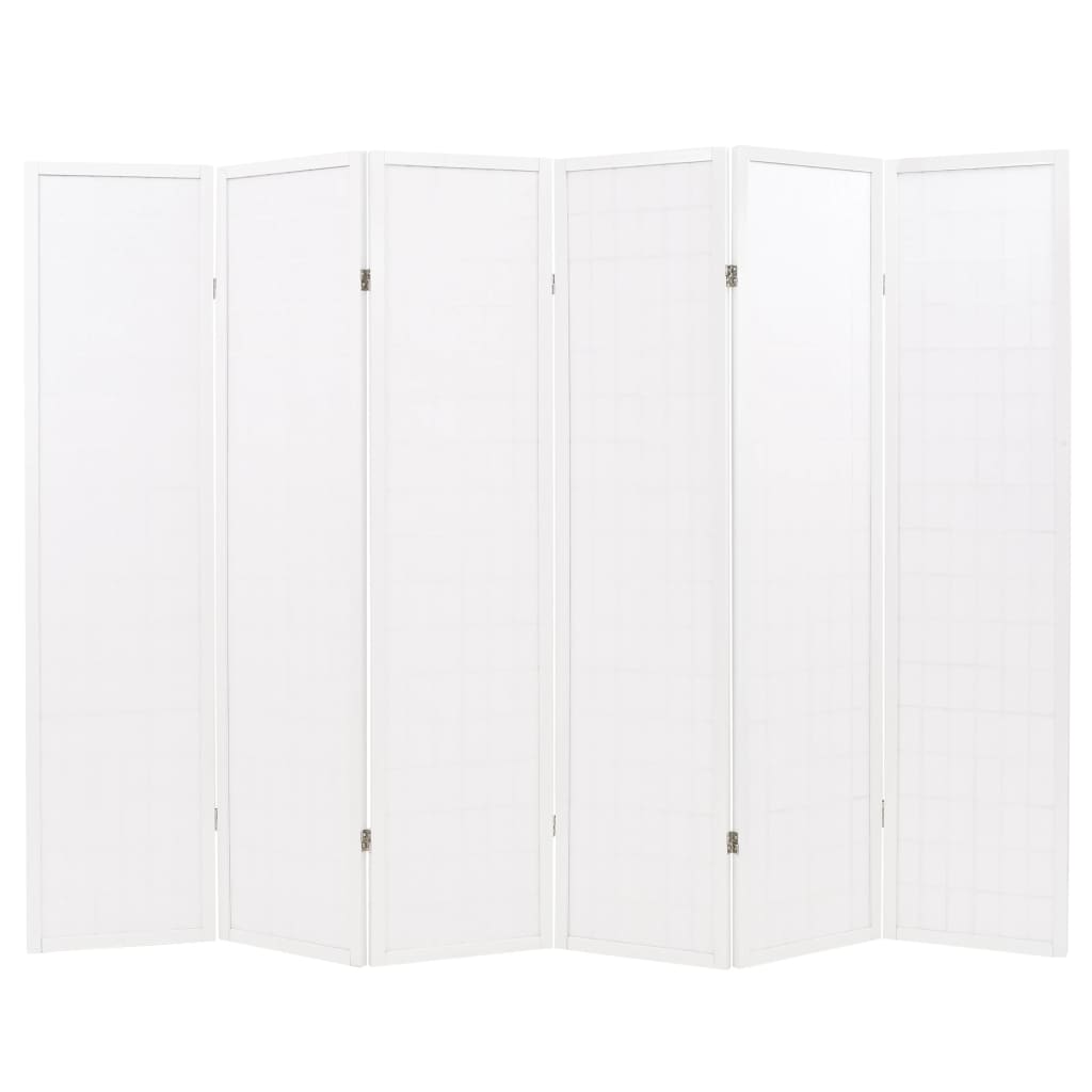 vidaXL 6 paneles, fehér, japán stílusú paraván 240 x 170 cm