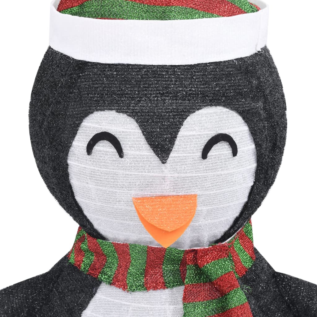 vidaXL dekoratív luxus szövet karácsonyi LED-es pingvinfigura 90 cm