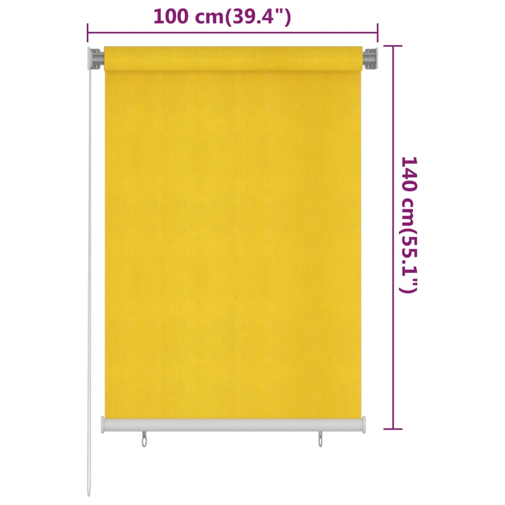 vidaXL sárga kültéri HDPE roló 100 x 140 cm