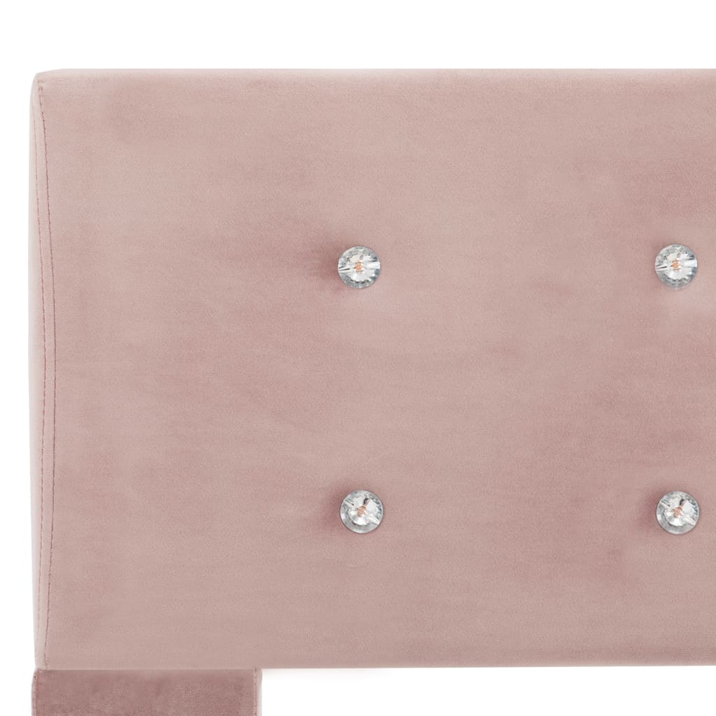 vidaXL rózsaszín bársonyágy matraccal 120 x 200 cm