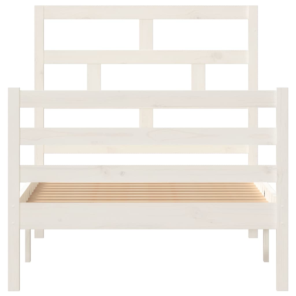 vidaXL fehér tömör fa ágykeret 90 x 200 cm