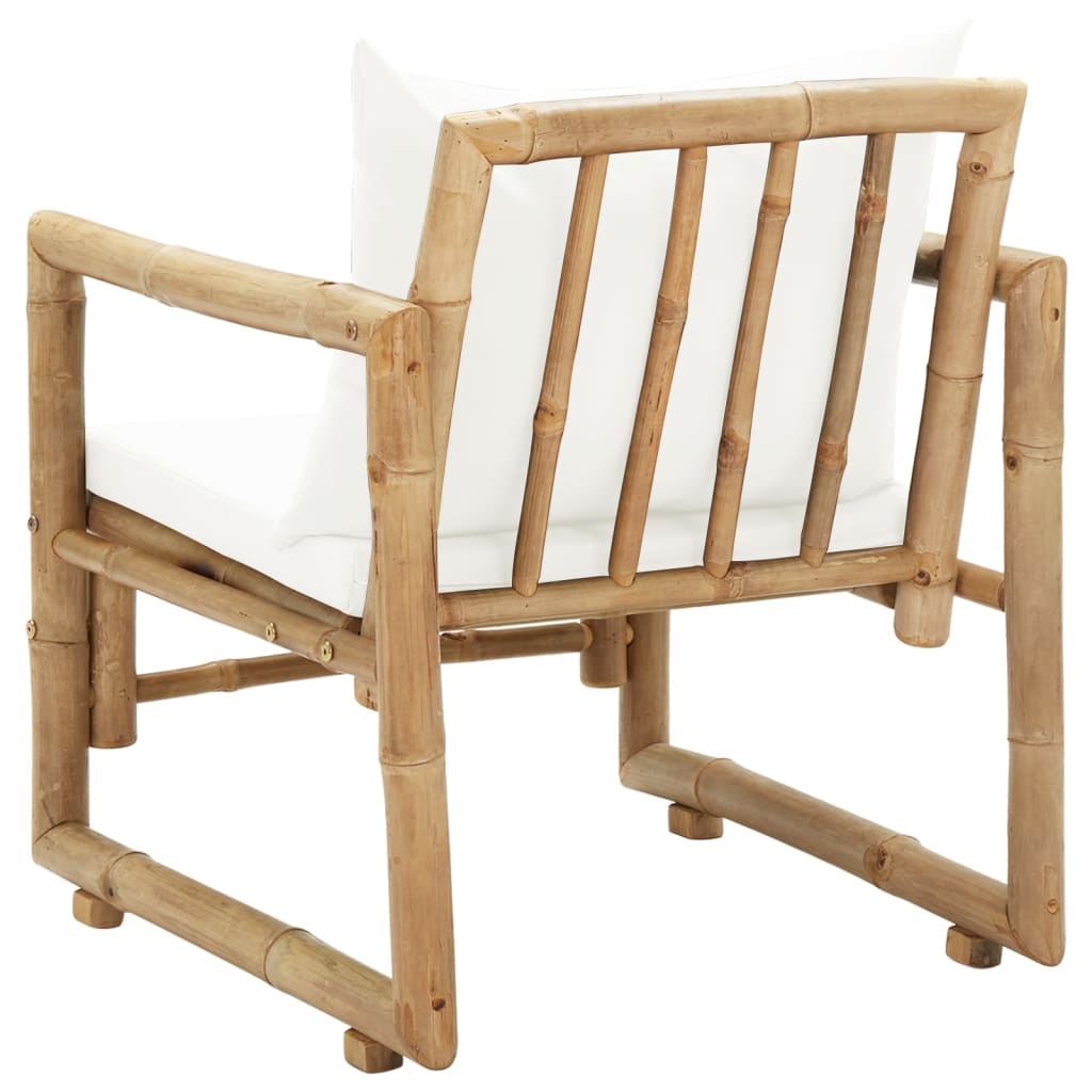 vidaL 2 db bambusz kerti szék hát- és ülőpárnával
