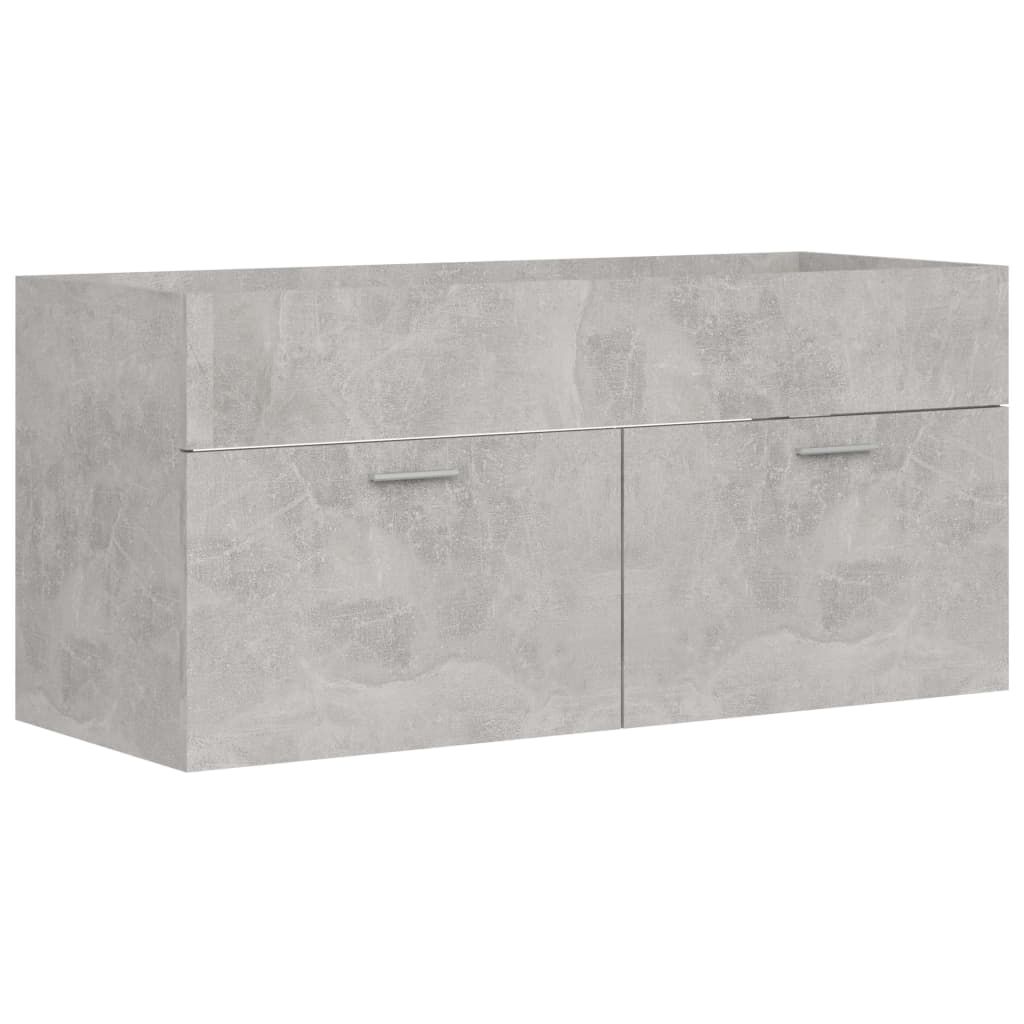vidaXL betonszürke forgácslap mosdószekrény 100 x 38,5 x 46 cm