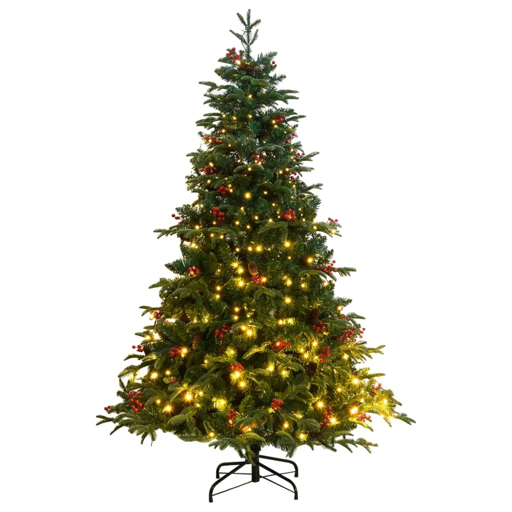 vidaXL csuklópántos műkarácsonyfa 300 LED-del 210 cm