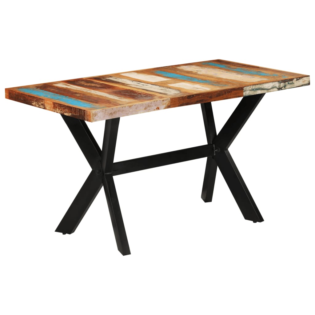 vidaXL tömör újrahasznosított fa étkezőasztal 140 x 70 x 75 cm