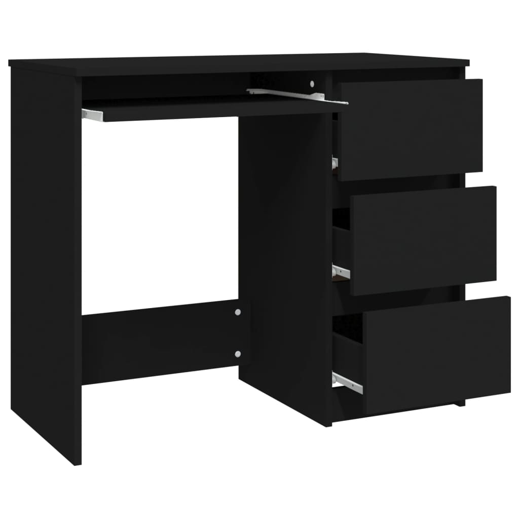 vidaXL fekete forgácslap íróasztal 90 x 45 x 76 cm