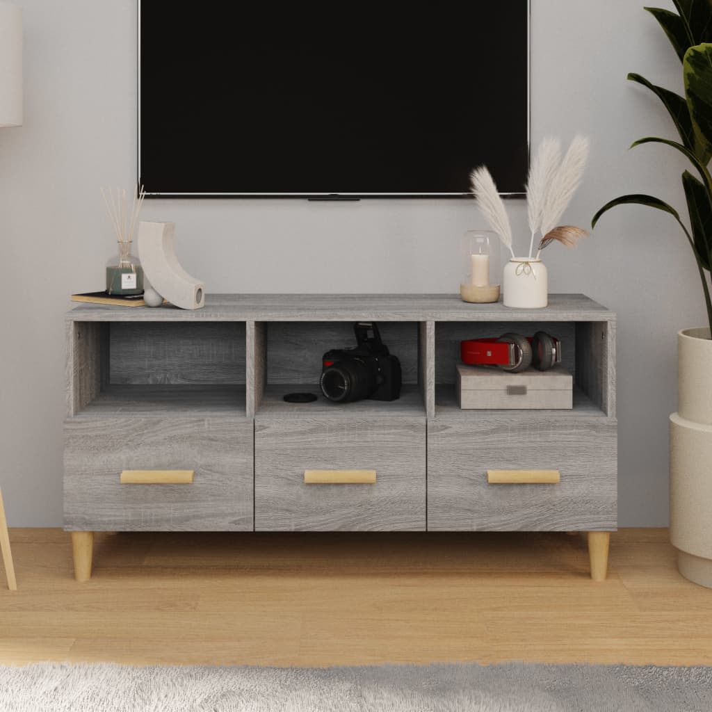 vidaXL szürke sonoma színű szerelt fa TV-szekrény 120 x 36 x 50 cm