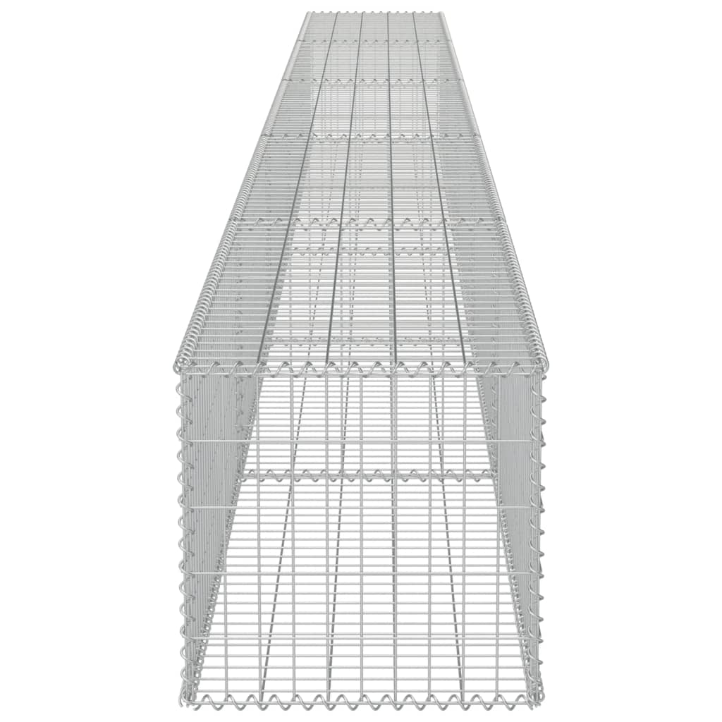 vidaXL horganyzott acél gabion fal fedéllel 600 x 50 x 50 cm