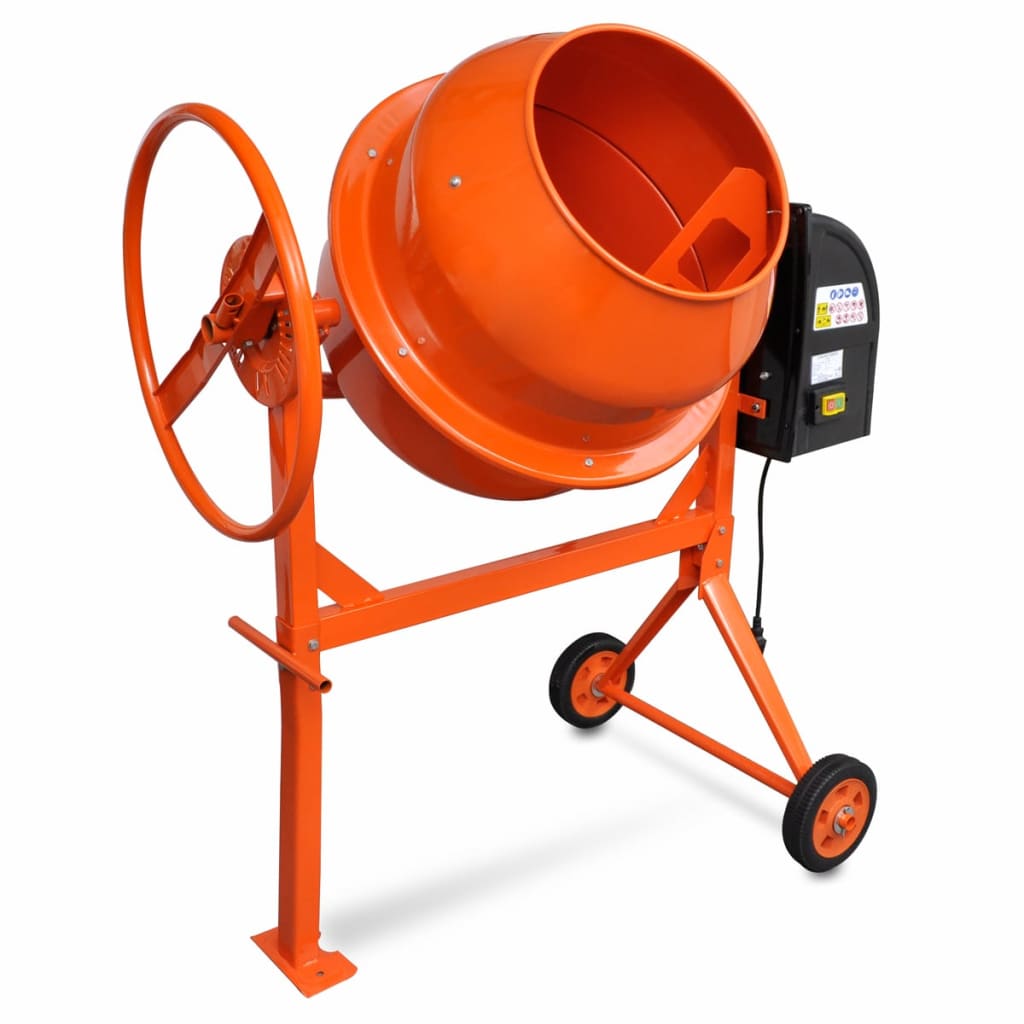 Betonkeverő Cement Mixer Narancssárga Acél 140 L 650 W