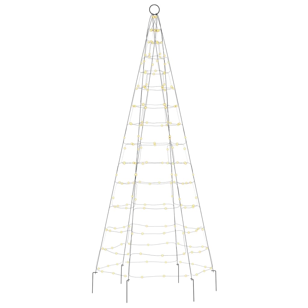 vidaXL meleg fehér karácsonyfa lámpa zászlórúdon 200 LED-del 180 cm