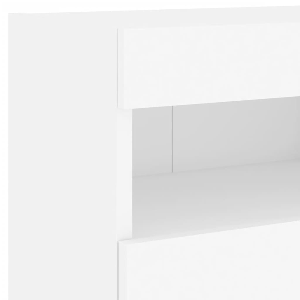 vidaXL fehér falra szerelhető TV-szekrény LED-lámpákkal 40x30x40 cm