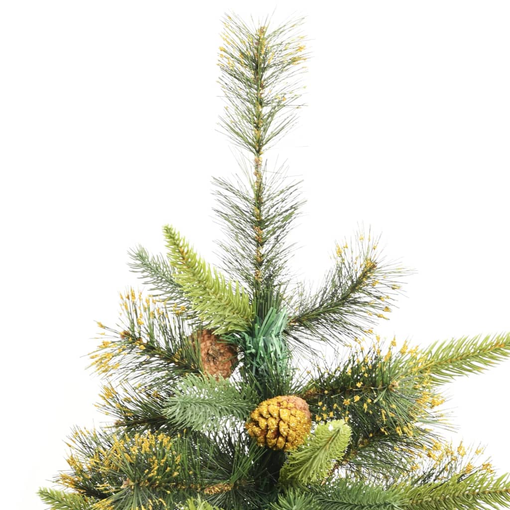 vidaXL csuklópántos műkarácsonyfa tobozokkal 210 cm