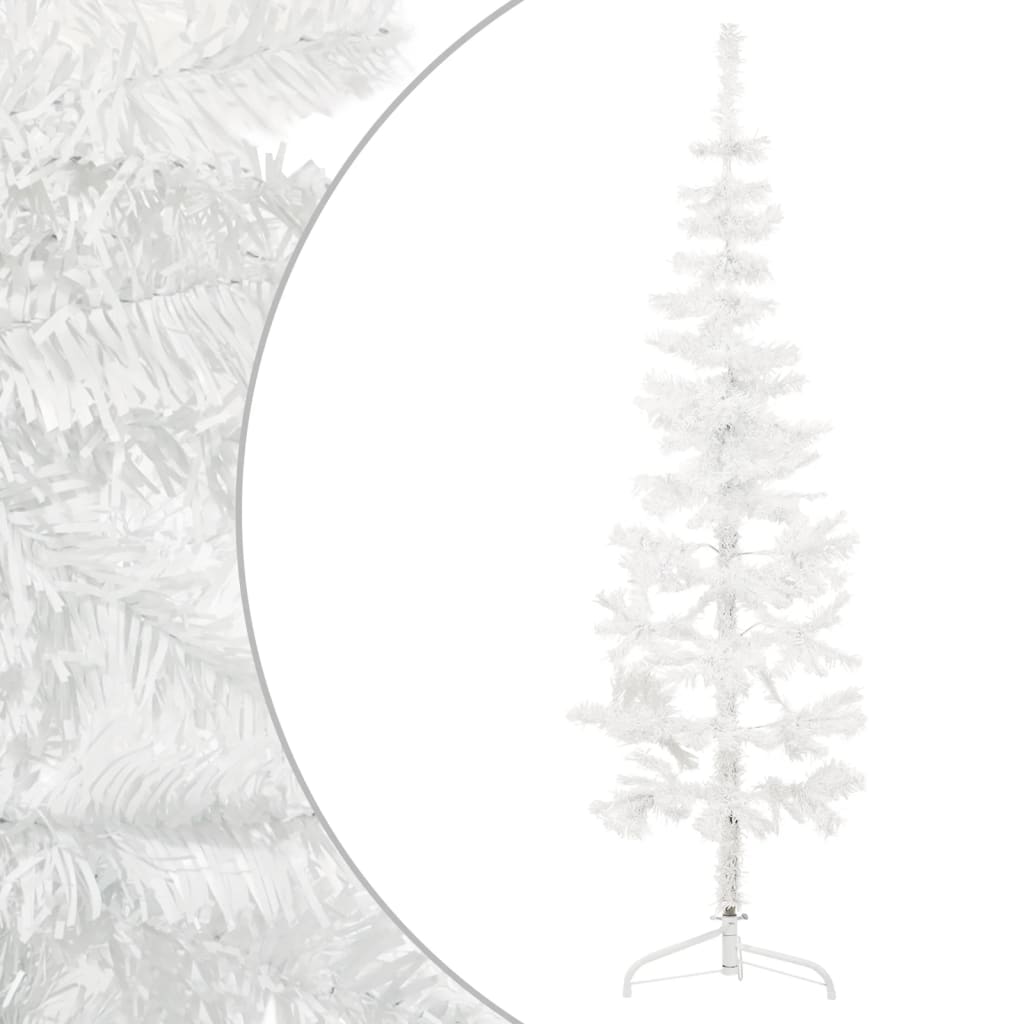 vidaXL fehér vékony fél műkarácsonyfa állvánnyal 180 cm
